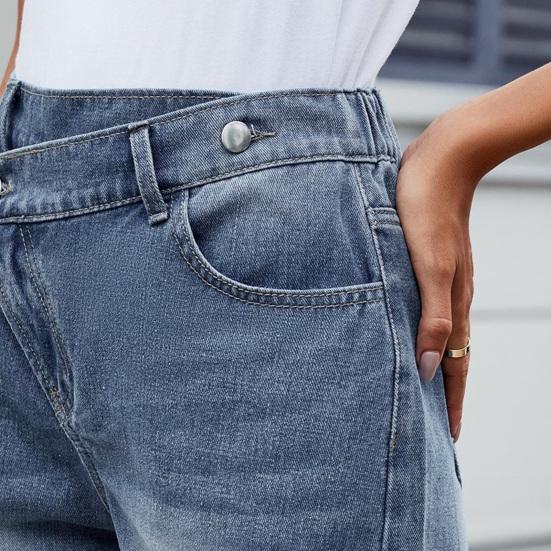 Women's Mid Rise Ripped Jean Shorts Casual Distressed Stretchy Denim Shorts Summer Frayed Hem Short Pants