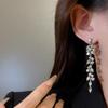 Tassel Leaf Earrings Women's High-end Temperament Flash Diamond Long Earrings New Popular Ear Jewelry