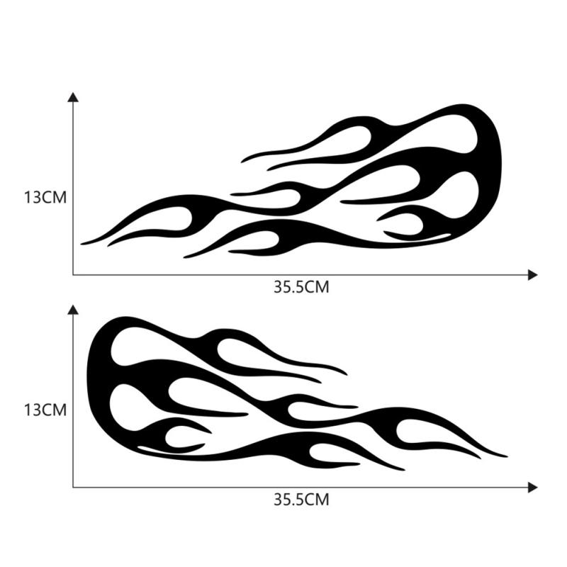 2pcs Flame Style Motorcycle Gas Tank Stickers Car Body Decals Universal Decoration D-1219