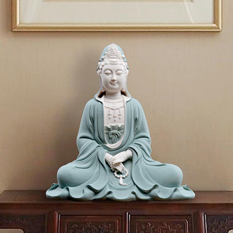Ceramic Jing Si Guan Yin Sculpture Statue Large-size Handmade 3d Sculpture High-end Home Decoration Accessories