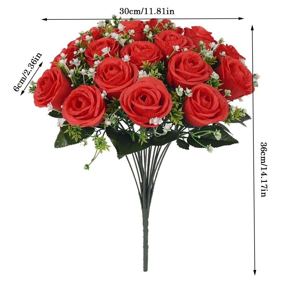 Bride Bouquet Artificial Rose Bouquet DIY Craft Decorative Artificial Rose Wedding Decorations