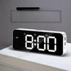 Mirror Charging LED Wall Clock with Music Alarm Clock Dual USB Interface Digital Charging Touch Voice  Controlled Dual Alarm Clock