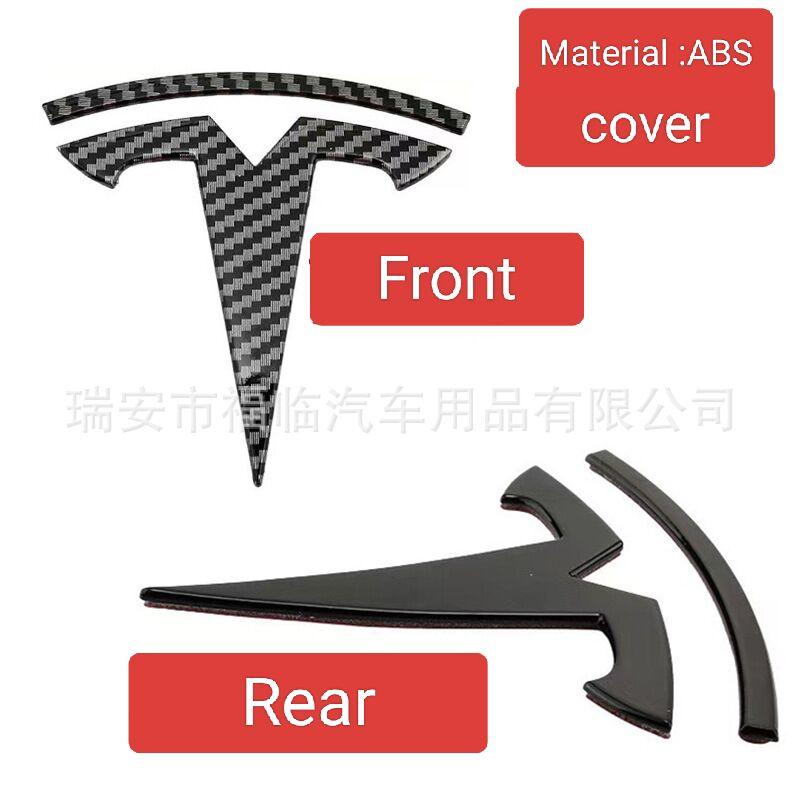 ABS 1 PZ 2 PZ 3 PZ Auto Anteriore Per Tesla ModelY Model3 Copri Cofano Adesivo Emblema Styling Carrozzeria Posteriore Bagagliaio Badge Decalcomania Accessori JI3