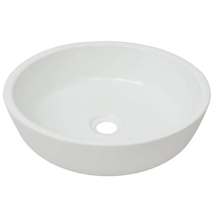 VidaXL Round Ceramic Sink White 42x12 Cm Countertop Basin Bathroom 142341