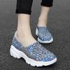 Summer Moccasin Pink Beach Shoes Women Multicolor Casual Weave Slip on Braided Elevator Sneakers Plus Size