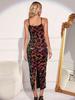 Elegant Women's Spaghetti Strap Backless Long Evening Dress - Sexy & Elastic Design