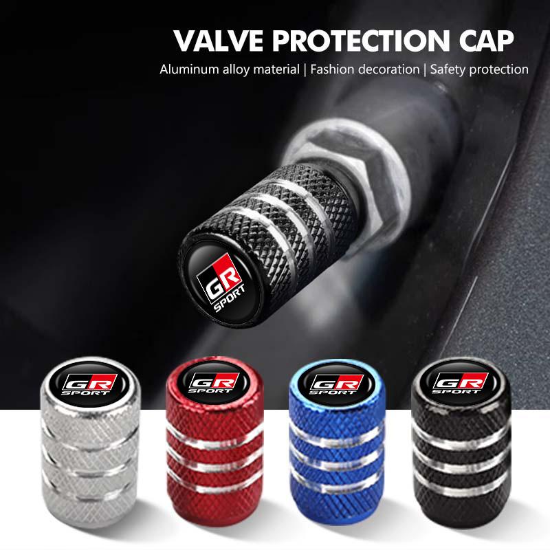 For Toyota 4Pcs Car Tire Valve Stems Cap Tire Stem Air Valve Cap Yaris Corolla Prius Auris CHR Land Cruiser RAV4 Camry ydcr27