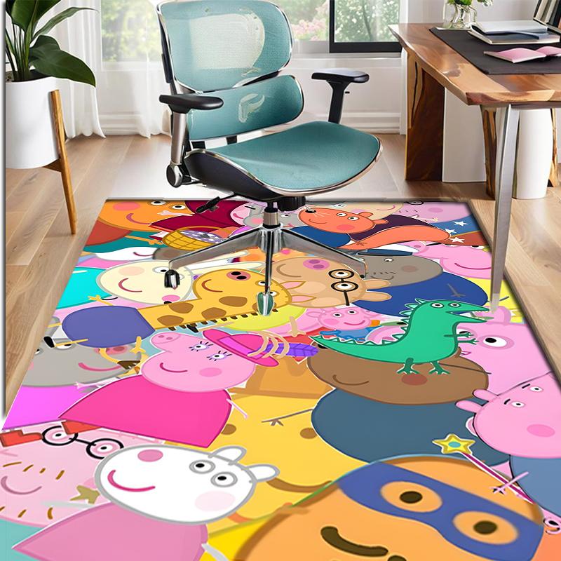 Peppa Pig Pattern Rug, Indoor/Outdoor Mat, for Picnic, Gameroom, Bedroom, Office, Living Room, Home Decor Carpet, Birthday Gift