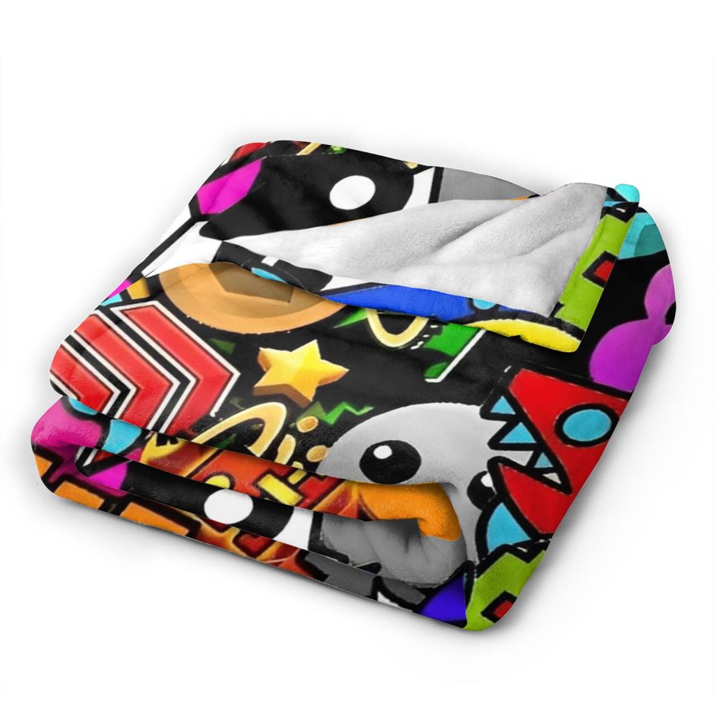 Geometry Gaming Dashed Blanket  Picnic Flannel Throw Blanket For Couch Bed Warm Soft Ized Quality Bedspread Birthday Gift