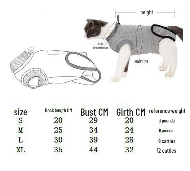 Cat Postpartum & Surgery Suit: Anti-Lick, Four-Legged Weaning Clothes for Spring/Summer