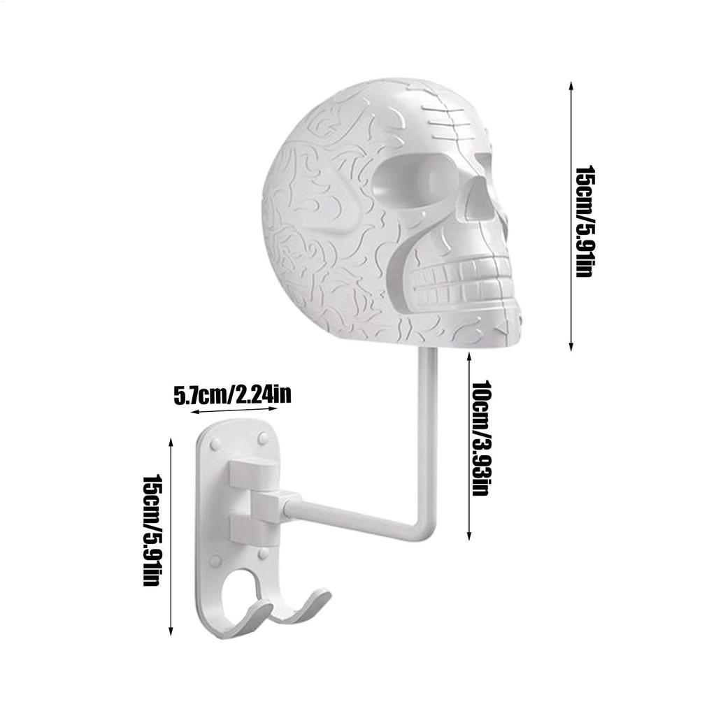 Motorcycle Helmet Holder Gothic Skull Hat Organizer Wall Mount Clothes Helmet Holder For Men Women Bedroom Garage Living Room