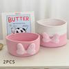 2pcs Adorable Korean-Style Handwoven Storage Basket - Handbag Organizer for Cosmetics, Snacks and Accessories Bowknot Design