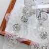 Rhinestones Lace Flower Applique Flower Design Clothing Applique Dress Patches  Evening Dress