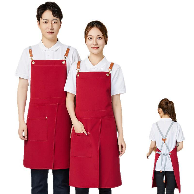 Women s Canvas Waterproof Apron for Baking, Catering, Coffee and Flower Shops Canvas Gray