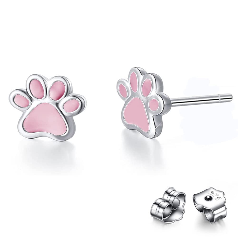 

Earrings for Pink Silver Cat Cat Heart Paw Paw Accessories [Rockyu] Women, Gold, 925, Zirconia, Earrings, Ring, Pendant, Print, Print, Friends,