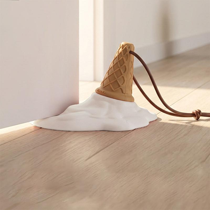 1PC Suction Cup Door Stopper Creative Ice Cream Door Stopper Detachable Hangable Anti Collision Pad Home Door Handle Protector