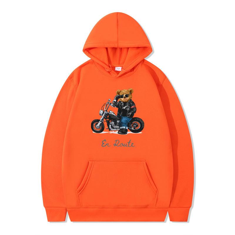 New hooded sweater sports car rich bear men's and women's clothing autumn and winter loose