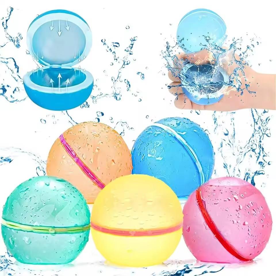 Confezione da 1-50 Palline d'Acqua Riutilizzabili Autochiudenti Gonfiaggio Rapido Palline d'Acqua in Silicone, Giocattoli d'Acqua per Piscina, Spiaggia, Attività all'Aperto Estive