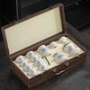 Plant ash Kung Fu tea set, household light luxury retro ceramic tea set, the whole set of annual meeting awards and commemorative gifts