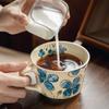 European-style Ceramic Coffee Cup with Blue Flower Design Exquisite Latte Art Coffee Mug Afternoon Tea Home Breakfast Milk Mug