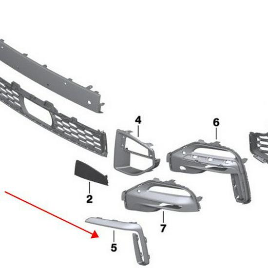 BMW X5 G05 Fog Light Air Intake Grilles - Left & Right, Cerium Gold Trim