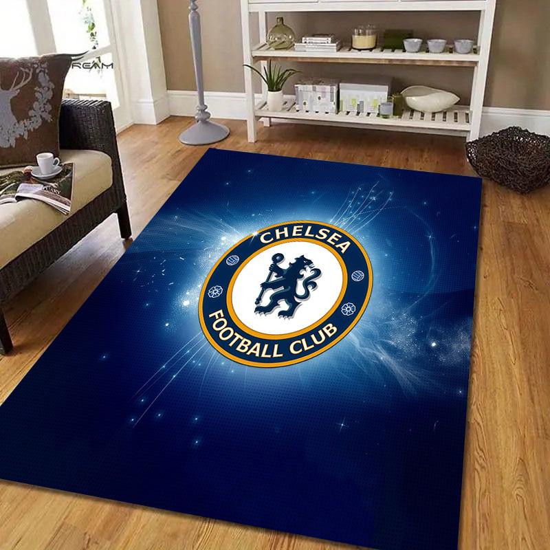 Chelsea Football Club2 Flannel Pattern Square Carpet,Area Rug,Carpet Rug for Living Room Bedroom Sofa Playroom Decor,Non-slip Floor Mat