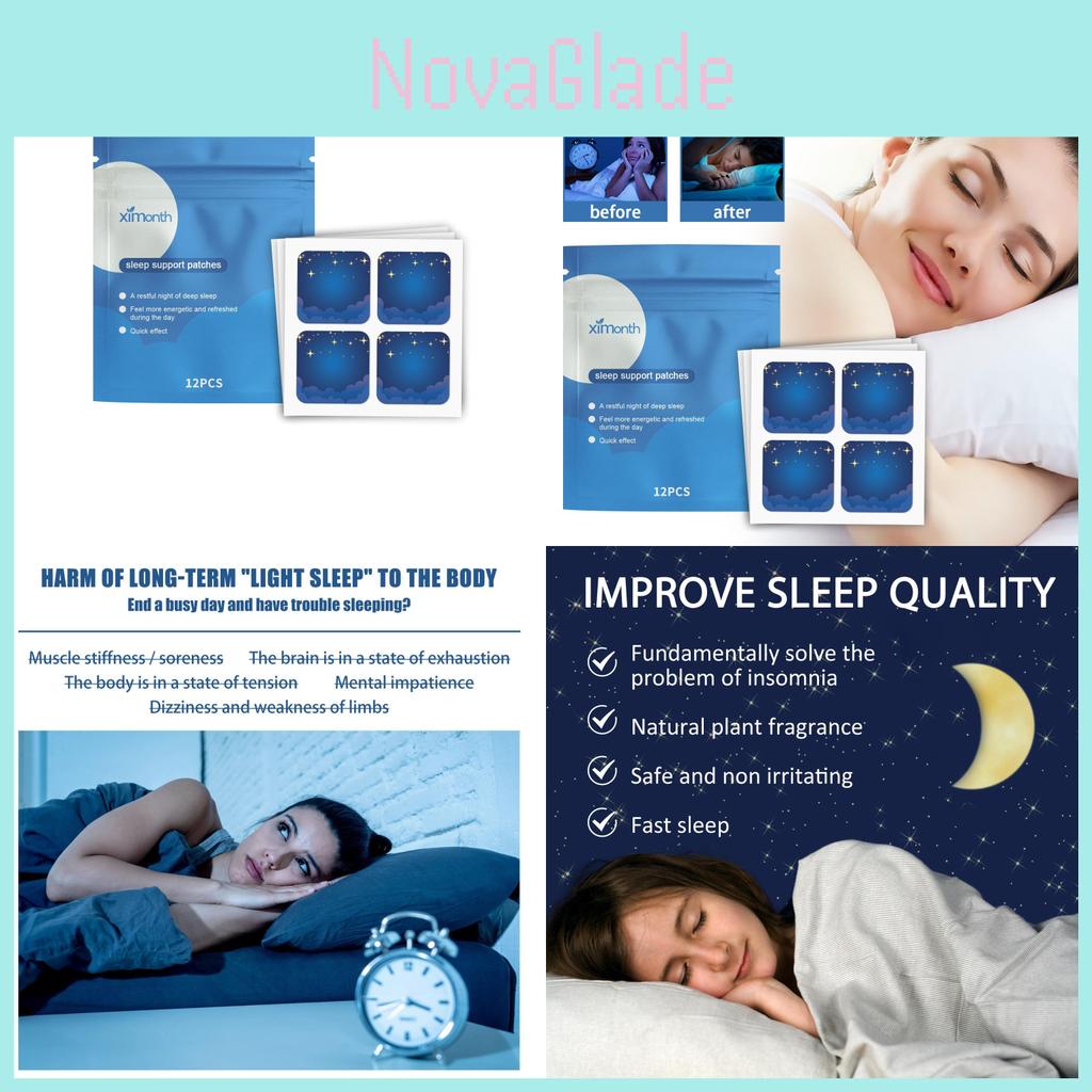 Ximonth Sleep Patches For Ultimate Relaxation And Restful Sleep 12pcs For Stress Relief