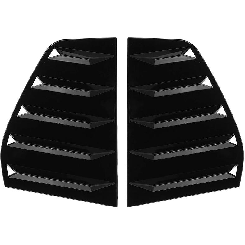 2Pcs Car Rear Window Louver Compatible for VW Golf MK7 7.5 GTI 2014-2019 Gloss Black/Carbon Fiber Shutter Rear Side Vent Cover Trim(Carbon Fiber