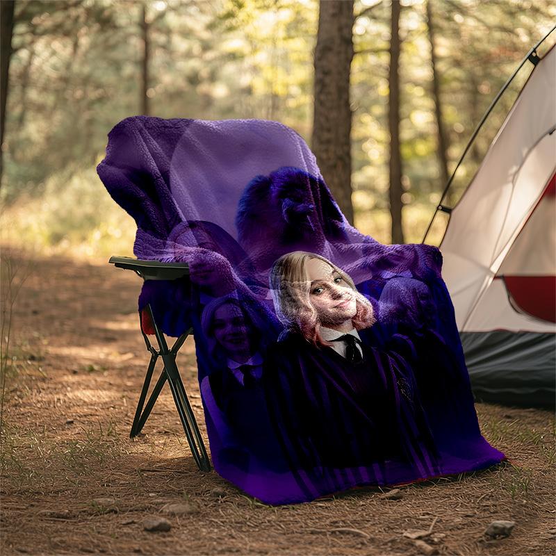 1pc Addams Family Wednesday Enid Theme Blanket - Digital Print, Polyester, Cozy for All Seasons, Perfect for Outdoor, and Travel