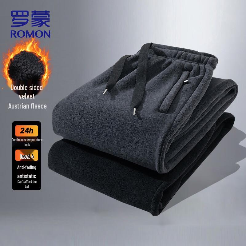 

ROMON Men s Autumn/Winter Warm Fleece-Lined Casual Pants 2XL