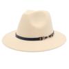 New European-American Style Jazz Windbreaker Hat with Large Brim Felt - Solid Color