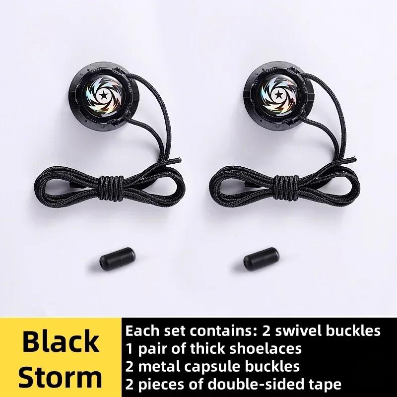 New Automatic Shoelaces Without Ties Black White Swivel Buckle Shoe Laces Thick Rope Sneakers Easy Installation No Tie Shoelace