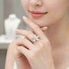 Zircon Rotatable Ring Adjustable Crystal Flower Ring Fashion Jewelry Flower Opening Ring For Girls