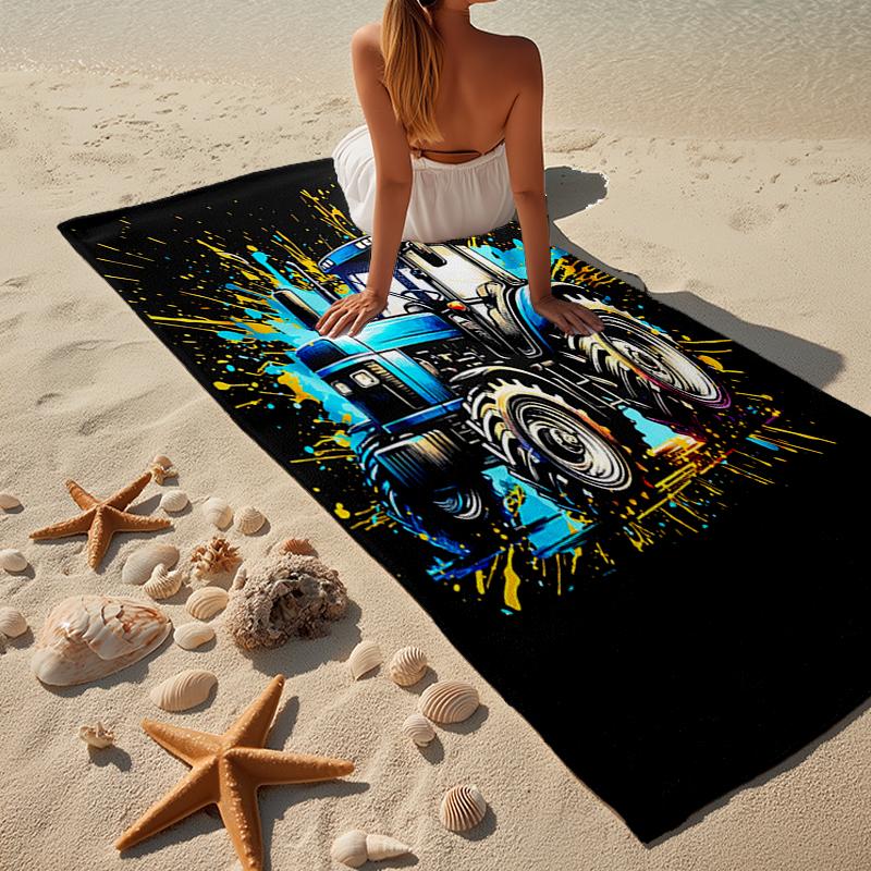 Elektrischer Monster Truck Kunst Strandtuch, Superweiche Mikrofaser, Geschenk für Sie/Ihn, Geburtstag, für Pool, Strand, Reisen, Heimdekoration Fan-Geschenke