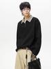 Men's Trendy 2025 Plaid Two-Piece Look Pullover Polo Long-Sleeve Lapel Top