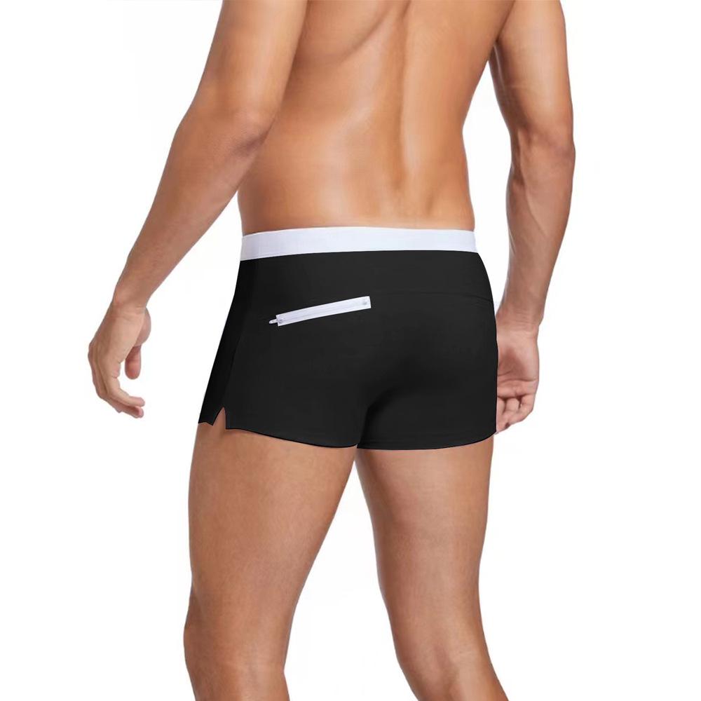 2026 Men's Solid Color Anti-See-Through Quick-Drying Sports Shorts with Drawstring