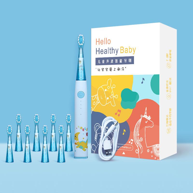 

Креативные подарки для стирки, детская электрическая зубная щетка, портативная звуковая зарядка, мягкая щетка с рисунком из мультфильма Standard 2 brush heads