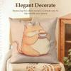 Cat Drink Coffee Cute Funny Cushion Cover Natural Linen Organic Fabric DoubleSided Printing Sofa Home Decor Gift Pillow Case