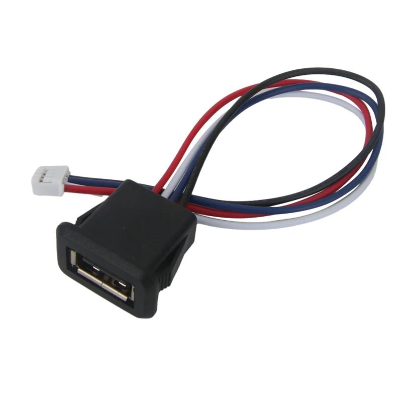 1-10 stk 2-pinners 4-pinners USB 2.0 hunn strømkontakt 2P 4P USB 2.0 ladeportkontakt datagrensesnitt med kabel USB-lader sokkel