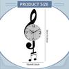 Music Note Wall Clock Quiet Acrylic Easy Read Decorative with Pendulum No Ticking for Cafe Kitchen Farmhouse Bathroom Home