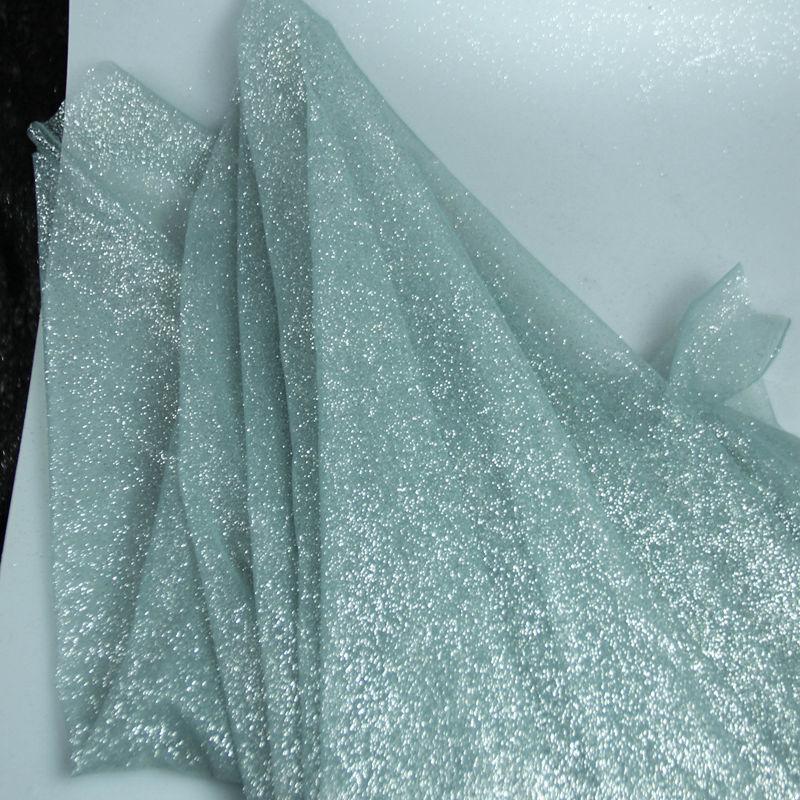 Soft silver fine powder shining golden mesh fabric suitable for wedding dresses formal gowns and designer clothing fabrics
