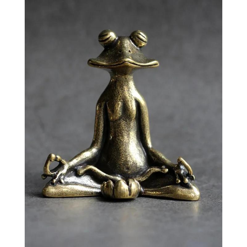 

2026 Retro Copperware Incense Socket Zen Frog Ornaments Solid Pure Copper Frog Tea Pet Incense Holder Ornaments Home Decorate
