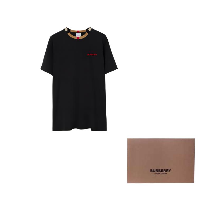 Burberry T Shirts Men's Black Crew Neck Moderate Straight Fit 80781141