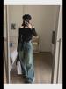 Women's 2024 One-Shoulder Slim Long-Sleeve Top and Scarf Set - Spring/Autumn Edition