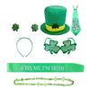 St Patrick's Day Kostymset Festtillbehör Saint Patrick's Day Tillbehör Dekorationer Förnödenheter Klöver Glasögon Pannband