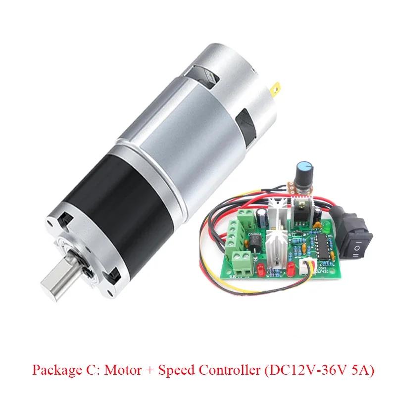 12V24V 775 DC Motor 8RPM~1600RPM 775 Planetary Geared Motor Slow Speed Adjustable High Torque 42mm Brushed Gear Motor