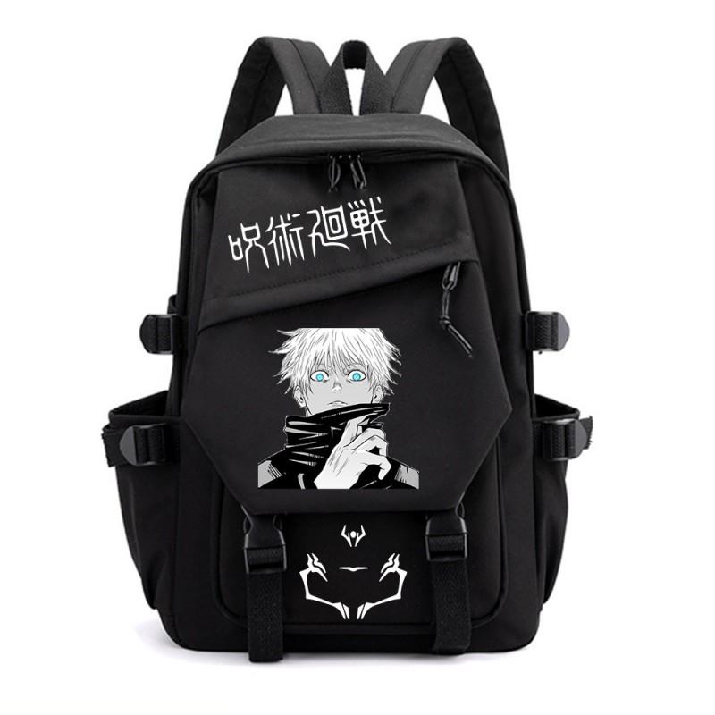 Zaino Scolastico Anime Jujutsu Kaisen per Ragazzi Unisex in Nylon con Doppia Bretella per l'Uso Quotidiano al Campus