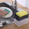2 in 1 Kitchen Sink Soap Liquid Dispenser Box Easy Press Dishwash Liquid Box with Dishcloths Pot Sponge Brush