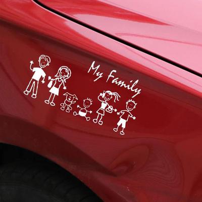Family Car Decal Window Sticker Stick Figure Kid Baby Cat Dog Pet Bumper My Mom
