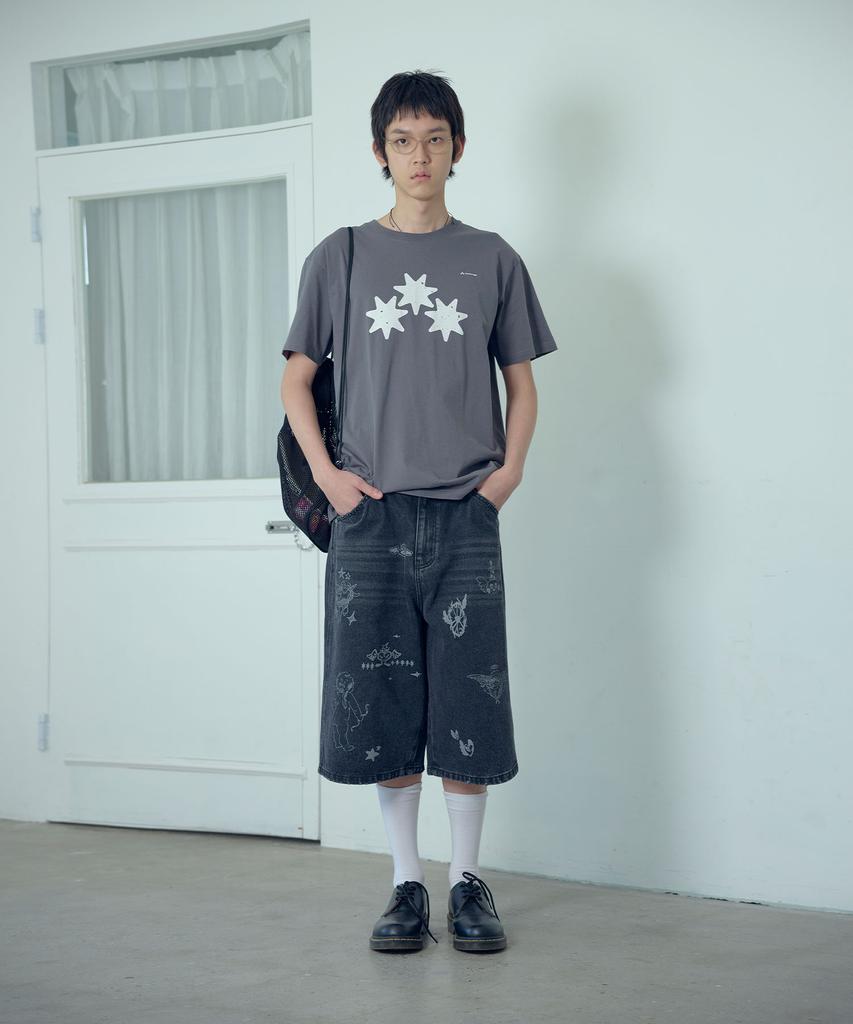 NICEGHOSTCLUB Religious Symbol Tee_Charcoal(Ng2Gmut508A)